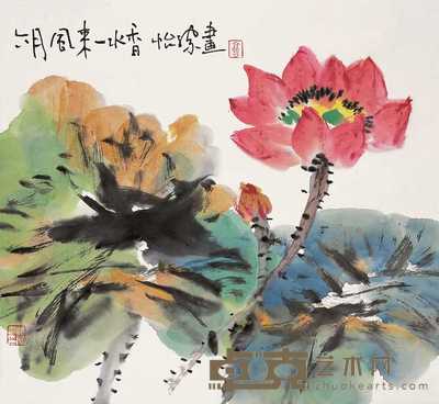 郭怡孮 荷花 立轴 46×50cm